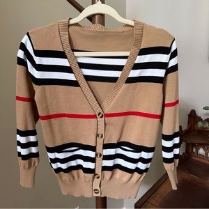 Boutique Burberry Style Unbranded Cardigan Small
